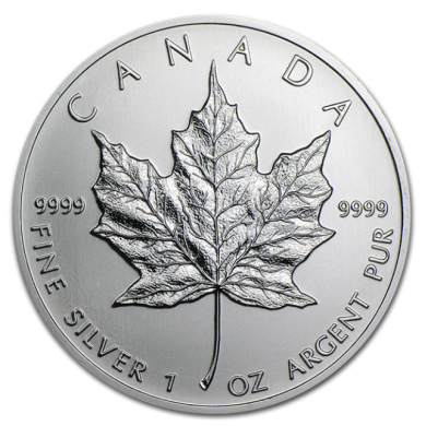 2003 Canada $5 Dollars Maple Leaf  99,99% Fine Silver 1 oz Coin *** COIN MAYBE TONED ***