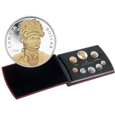 2007 Proof et with Special Gold-Plated Joseph Brant Silver