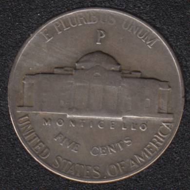 1943 P - Jefferson - Wartime Silver - 5 Cents