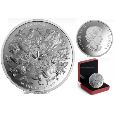 2017 - $30 - 2 oz. Pure Silver Coin - Flora and Fauna of Canada