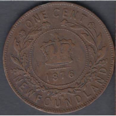 1876 H - VG - Rim Nick - Large Cent - Newfoundland
