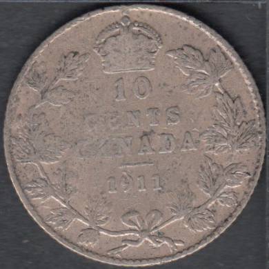 1911 - F/VF - Canada 10 Cents