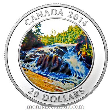 2014 - $20 - 1 oz. Fine Silver Coin - River Rapids