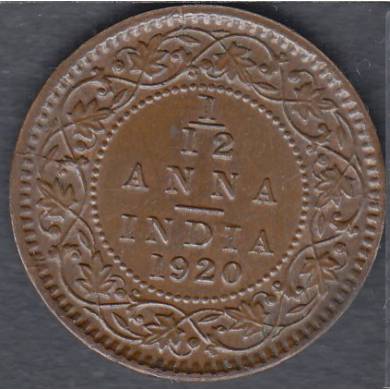 1920 - 1/12 Anna - EF - Rust - India British