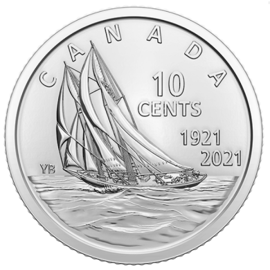 2021 - 1921 - B.Unc - Double Date - Non-Coloured - Canada 10 Cents