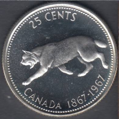 1967 - Proof Like - Heavy Cameo - Canada 25 Cents