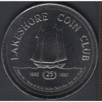 Lakeshore Coin Club - 1987 - Hpital Gnral du Lakeshore (Pointe Claire) - WithCertificate - - $1 Trade Dollar