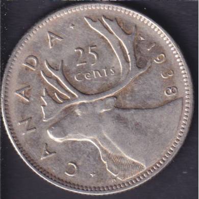 1938 - VF/EF - Canada 25 Cents