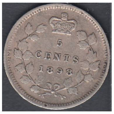 1898 - VF - Canada 5 Cents