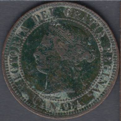 1876 H - Fine - Damaged - Canada Large Cent