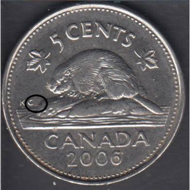 2006 - 'G' Attached to Log - Canada 5 Cents