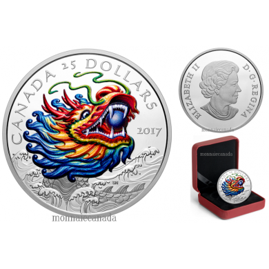 2017 - $25 - Dragon Boat Festival - Pure Silver Ultra-High Relief Coloured Coin