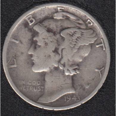 1943 S - Mercury - 10 Cents