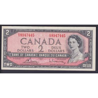 1954 $2 Dollars - AU-UNC - Bouey Rasminsky - Prefix E/G
