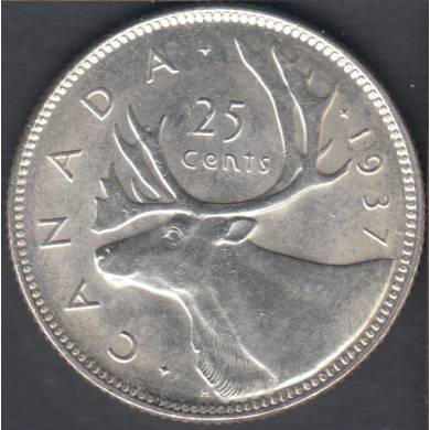 1937 - AU - Rotated Dies - Canada 25 Cents