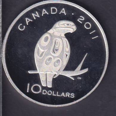 2011 - $10 - Pice en argent fin - Faucon plerin