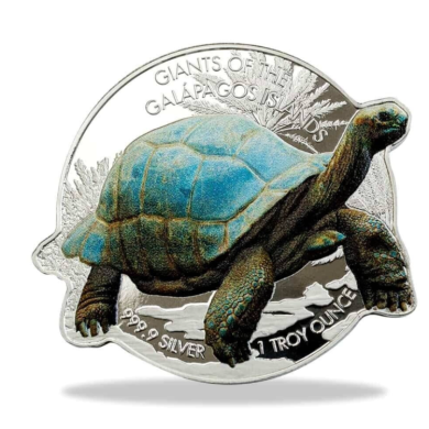 2021 $2 Fine Silver - Galapagos Giant Tortoise - Solomon Islands