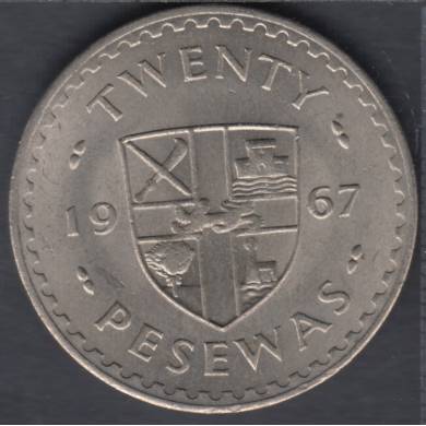 1967 - 20 Pesewas - B. Unc - Ghana