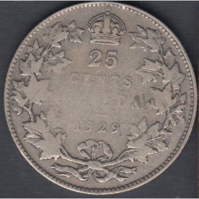 1929 - VG - Canada 25 Cents