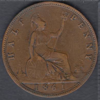 1861 - Half Penny - Great Britain