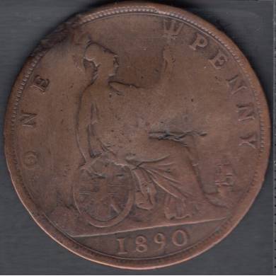 1890 - 1 Penny - Endommag - Grande Bretagne