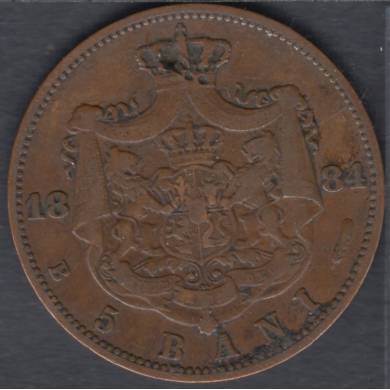 1884 - 5 Bani - Endommag - Roumanie