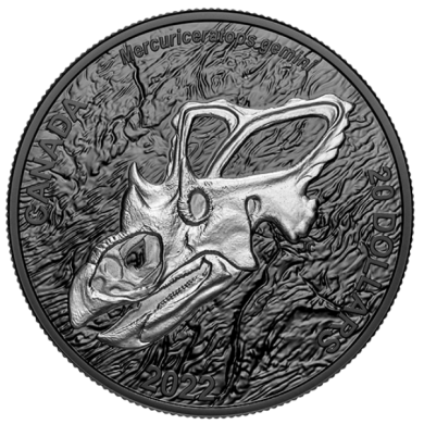 2022 - $20 - 1 oz. Pure Silver Coin – Discovering Dinosaurs: Mercury's Horned Face