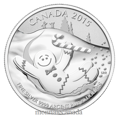 2015 - $20 Dollars Fine Silver Coin – Gingerbread Man