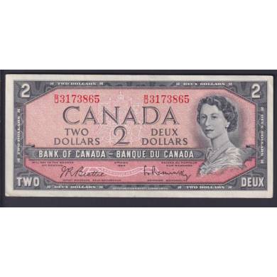 1954 $2 Dollars - AU - Beattie Rasminsky - Prefix B/U