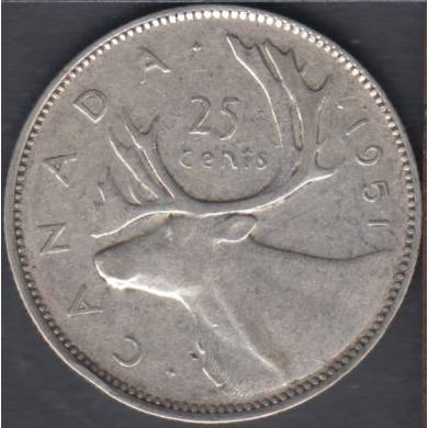 1951 - VF - Canada 25 Cents