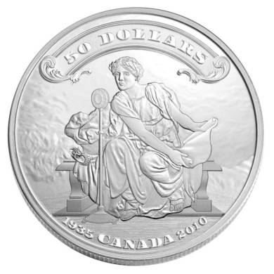 2010 - $50 - Dollars Fine Silver - 75th Anniv. of the First Banknotes - TAX Exempt