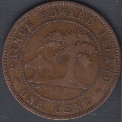 1871 - C/VG - Bent - 1 Cent - Prince Edward Island