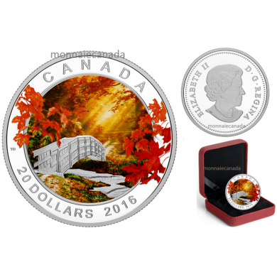 2016 - $20 - 1 oz. Pure Silver Coloured Coin – Autumn Tranquillity
