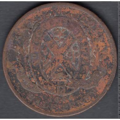 1844 - Rush - Half Penny - Token Bank of Montreal - Province of Canada - PC-1B