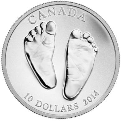 2014 - $10 - Pièce de 1/2 oz - Bébé  en argent fin - Bienvenue parmi nous