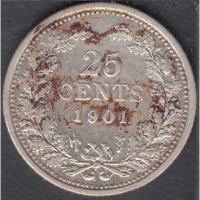 1901 - 25 Cents - VF - Pays Bas