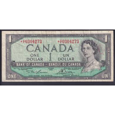1954 $1 Dollar - Fine- Lawson-Bouey - Prfixe *X/F- Remplacement