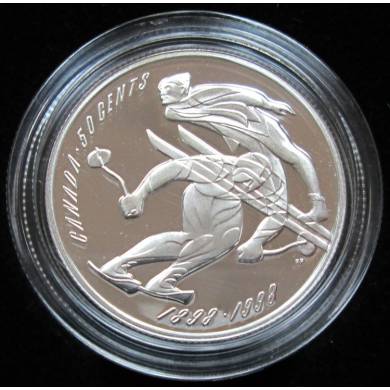 1998 CANADA 50 Cents Sterling Silver - Ski Running/Jumping Champ.