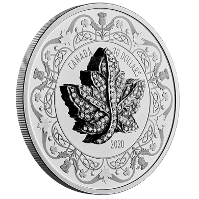 2020 - $30 - Pice de 2 oz en argent pur  Broche feuille d'rable canadienne : Hritage royal
