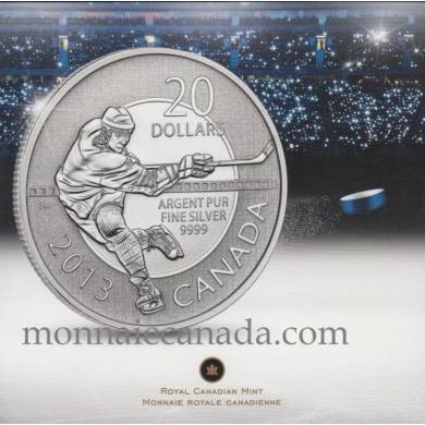 2013 - $20 pour $20 Hockey pièce en argent fin Canada