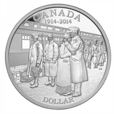 2014 - $1 épreuve numismatique en argent fin - 100e anni. de la déclaration de la Première guerre