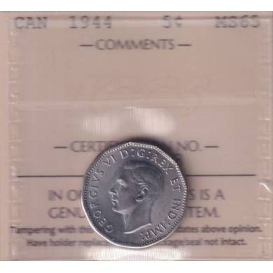1944 - MS 65 - ICCS - Canada 5 Cents