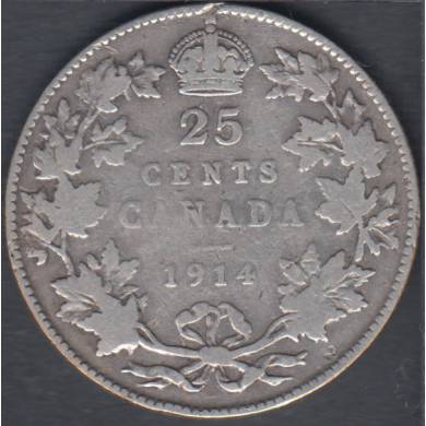 1914 - VG/F - Canada 25 Cents