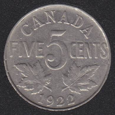 1922 - Near Rim - Canada 5 Cents