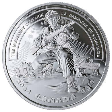 2019 - $20 - 1 oz. Pure Silver Coin - Second World War: Battlefront Series: The Normandy Campaign