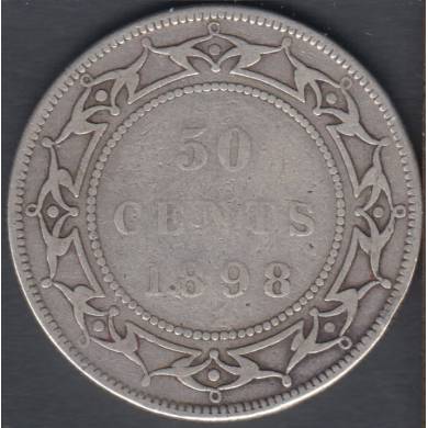 1898 - Obverse #2 - Small 'W' - VG/F - 50 Cents - Terre-Neuve