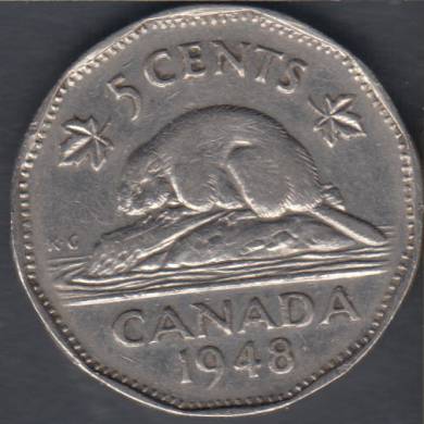 1948 - F/VF - Canada 5 Cents