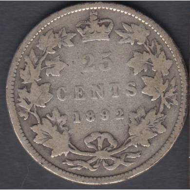 1882 - VG - Canada 25 Cents