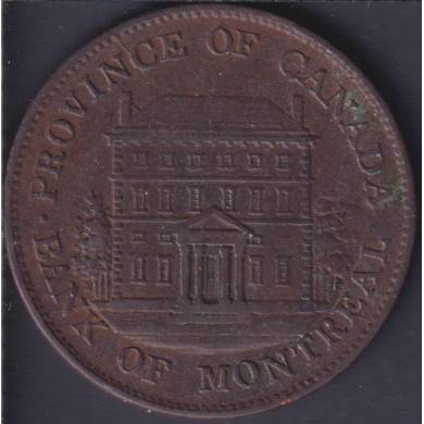 1842 - VG - Half Penny Token Bank of Montreal - Province of Canada - PC-1A3