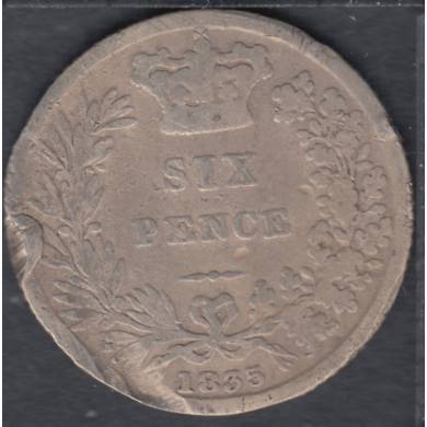 1835 - 6 Pence - endommag - Grande Bretagne
